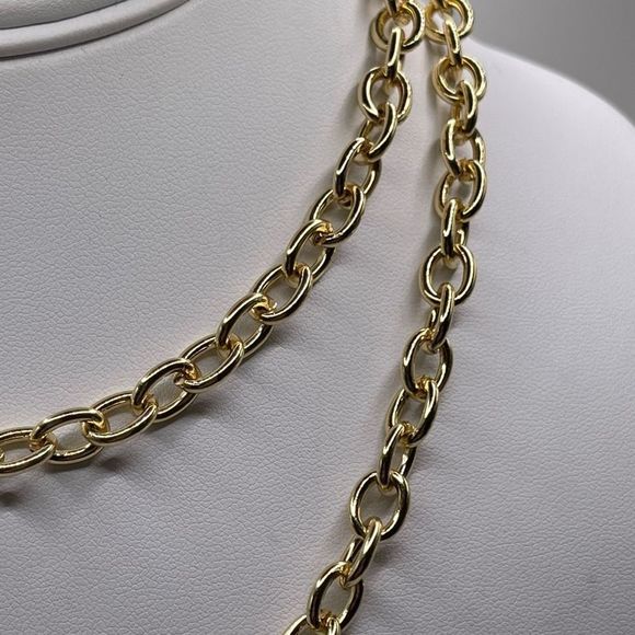 RMM classic basic gold tone long length or multi strand necklace - Picture 2 of 4